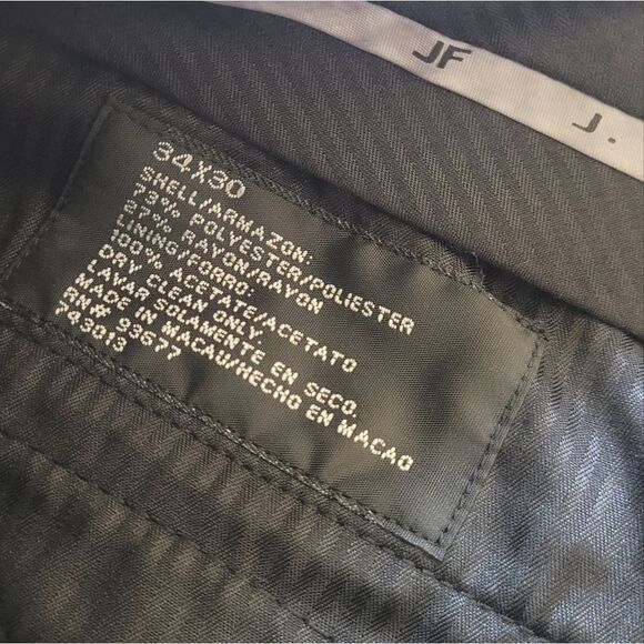 JF J. Ferrar Dress Pants Black Flat Front Trousers Fit 34 x 30 - Picture 3 of 9